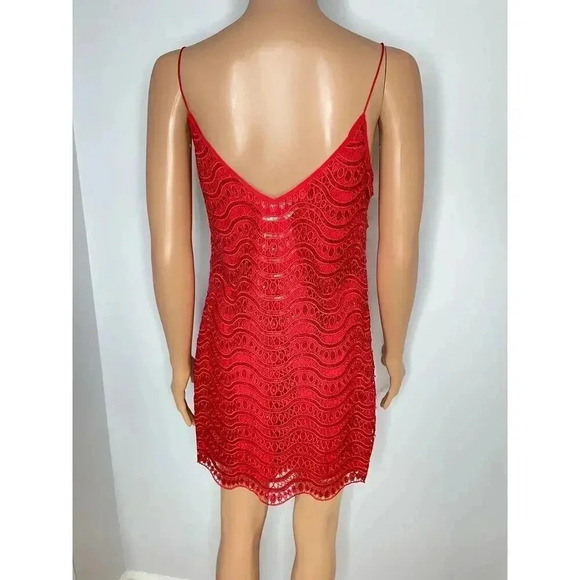 SAYLOR Carley Red sequin scalloped trim slip mini dress size XS Party Holiday - Picture 4 of 7